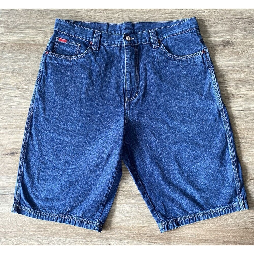 Vtg Platinum Fubu Men's Jean Shorts Baggy Medium Blue Denim 100% Cotton Size 40